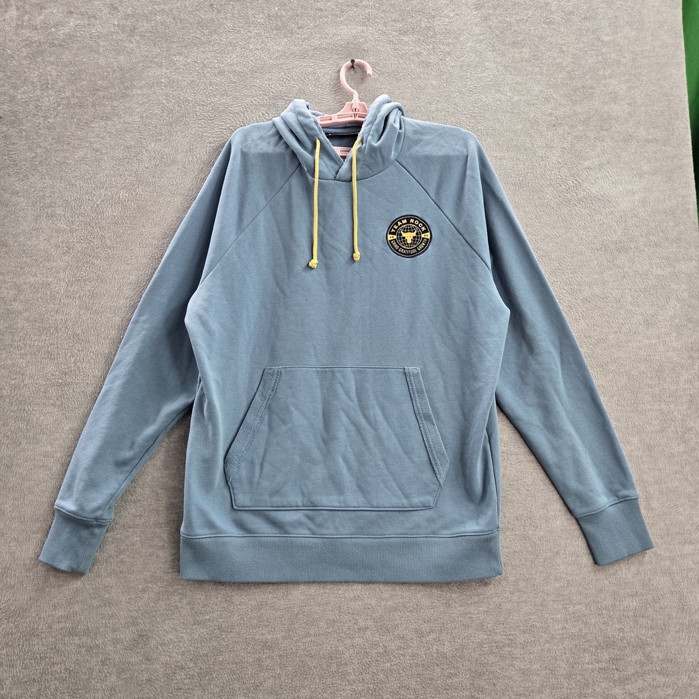Under Armour Men Hoodie L Blue Team Rock Embroidered Long Sleeve Logo Loose